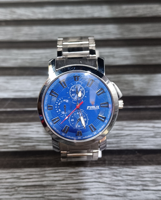 Silver Watch ( Blue )