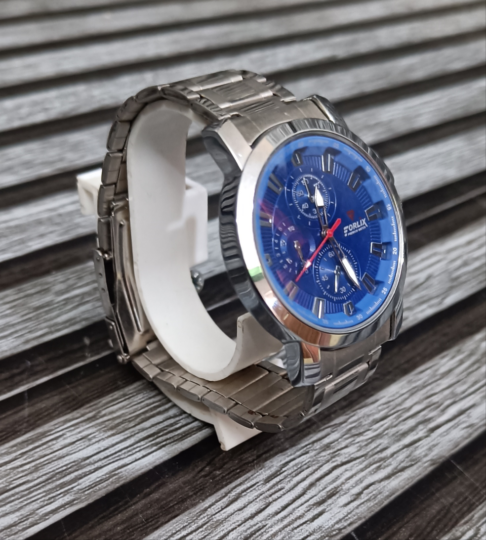 Silver Watch ( Blue )